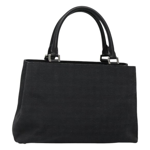 CELINE C Macadam Canvas Hand Bag Black Auth sw213 - Picture 1 of 16